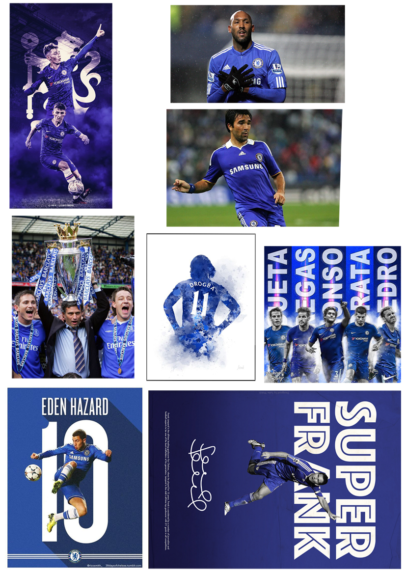 Set 40 hình dán STICKER trang trí CLB CHELSEA