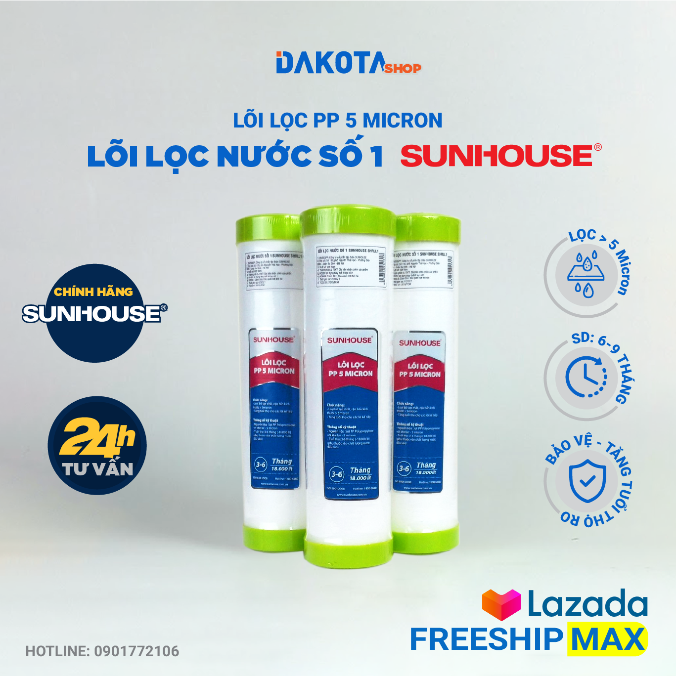Lõi lọc nước số 1 Sunhouse -  SHRLL1