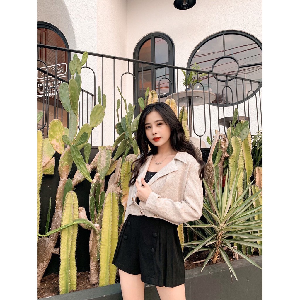 YU CHERRY | Quần nữ Double Button Pleated Short YQ009