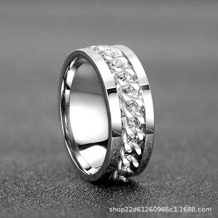 【Factory Ring for Men and Women Bottle Opening Artifact Titanium Steel Hip Hop Style Single Index Finger Ring.