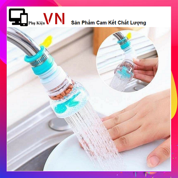 Đầu vòi rửa chén bát tăng áp điều hướng xoay 360 độ, chất liệu nhựa PVC, thiết kế khoa học - Vòi Sen Tăng Áp Bồn Rửa Xoay 360 Độ Có Đầu Lọc Nước Tại Vòi Tích Hợp Cánh Quạt Giúp Vòi Tăng Áp Lực Nước