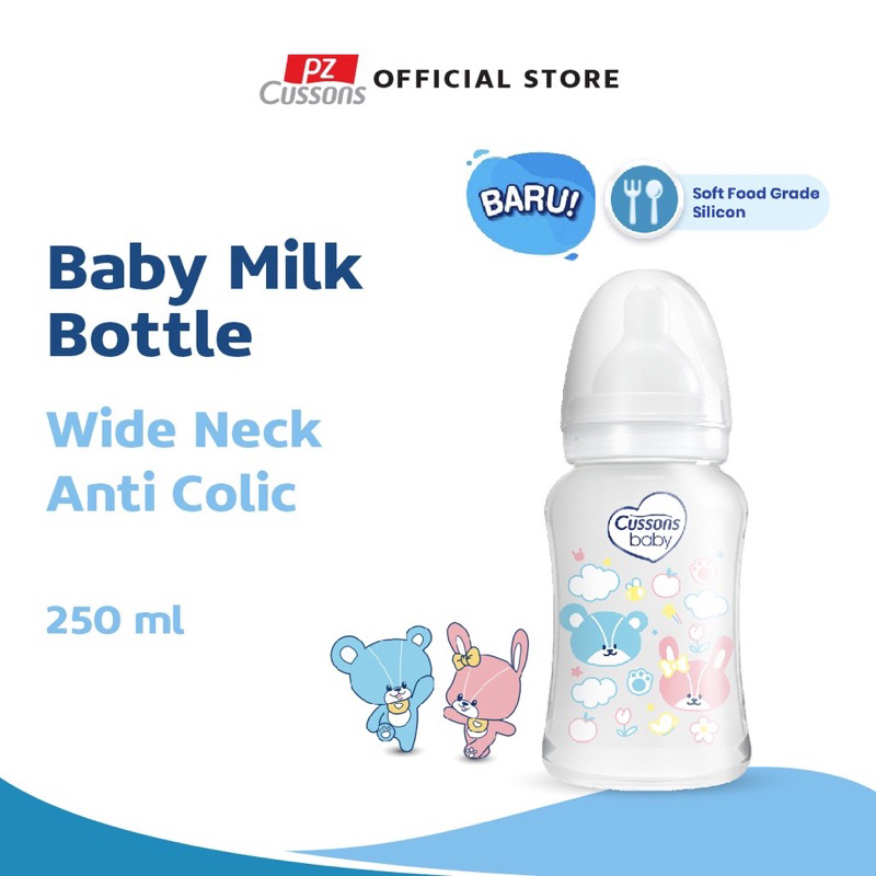 Cussons Baby Milk Bottle Wide Neck PP Anti Holic Botol Susu Bayi