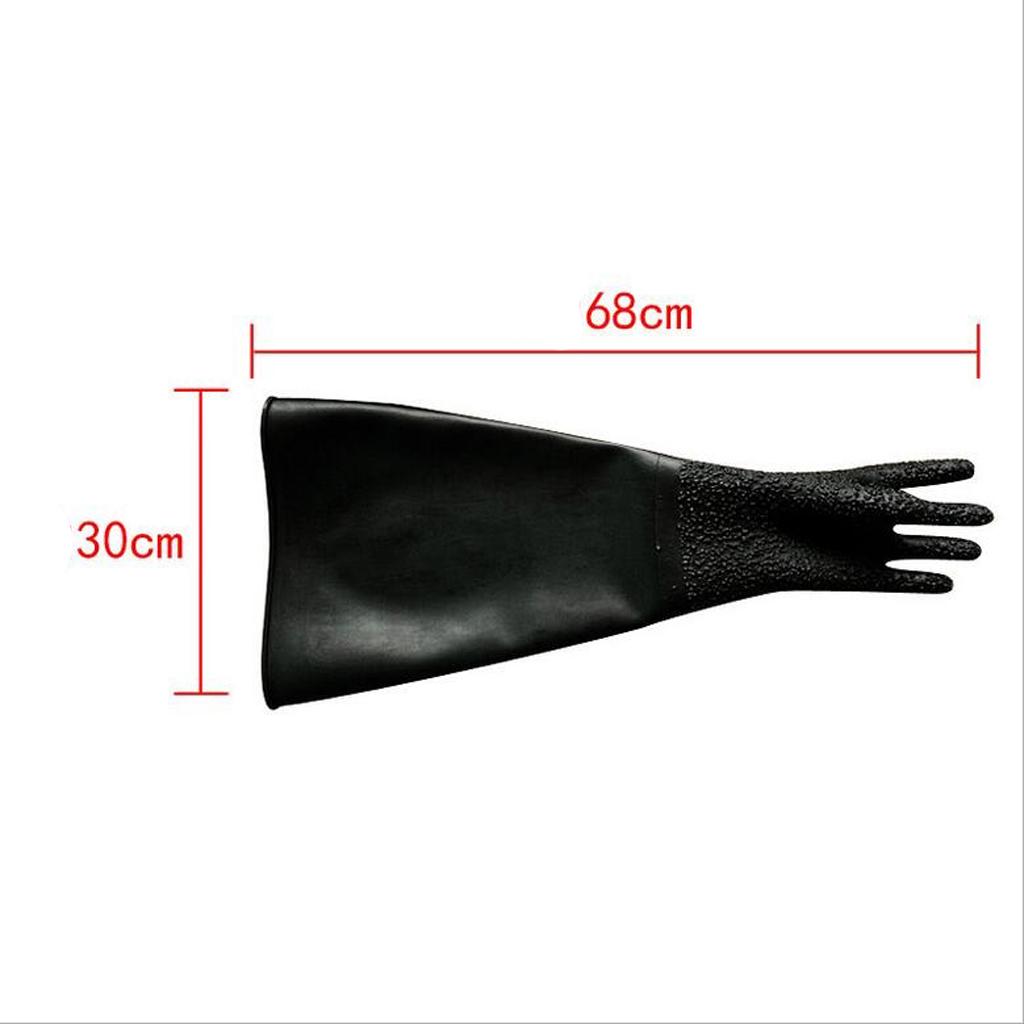 Focheni 68cm Left Hand Protective Working Gloves for Sand Blasting Blast Cabinet 27"