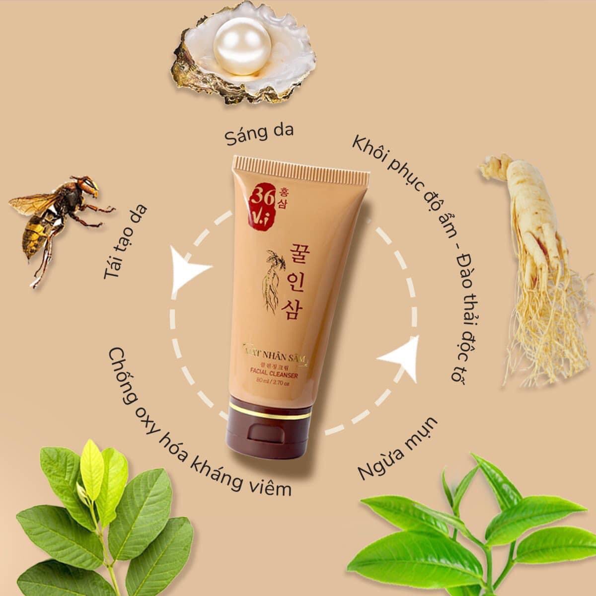 Sữa rửa mặt mật nhân sâm 36 vị chính hãng