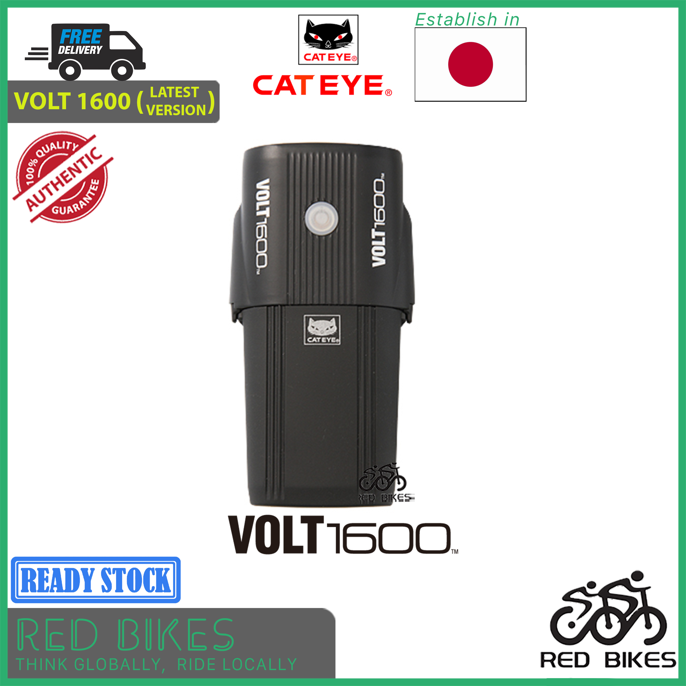 Cateye VOLT1600 (Ver.2022) Bike Cycling Light Front / Basikal