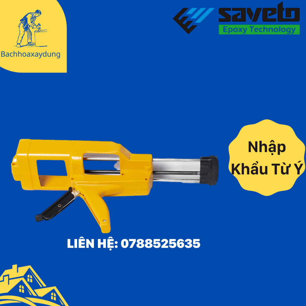 Súng bắn keo ron SAVETO Nhập Khẩu Cao Cấp (Sử dụng cho keo 2 thành phần)