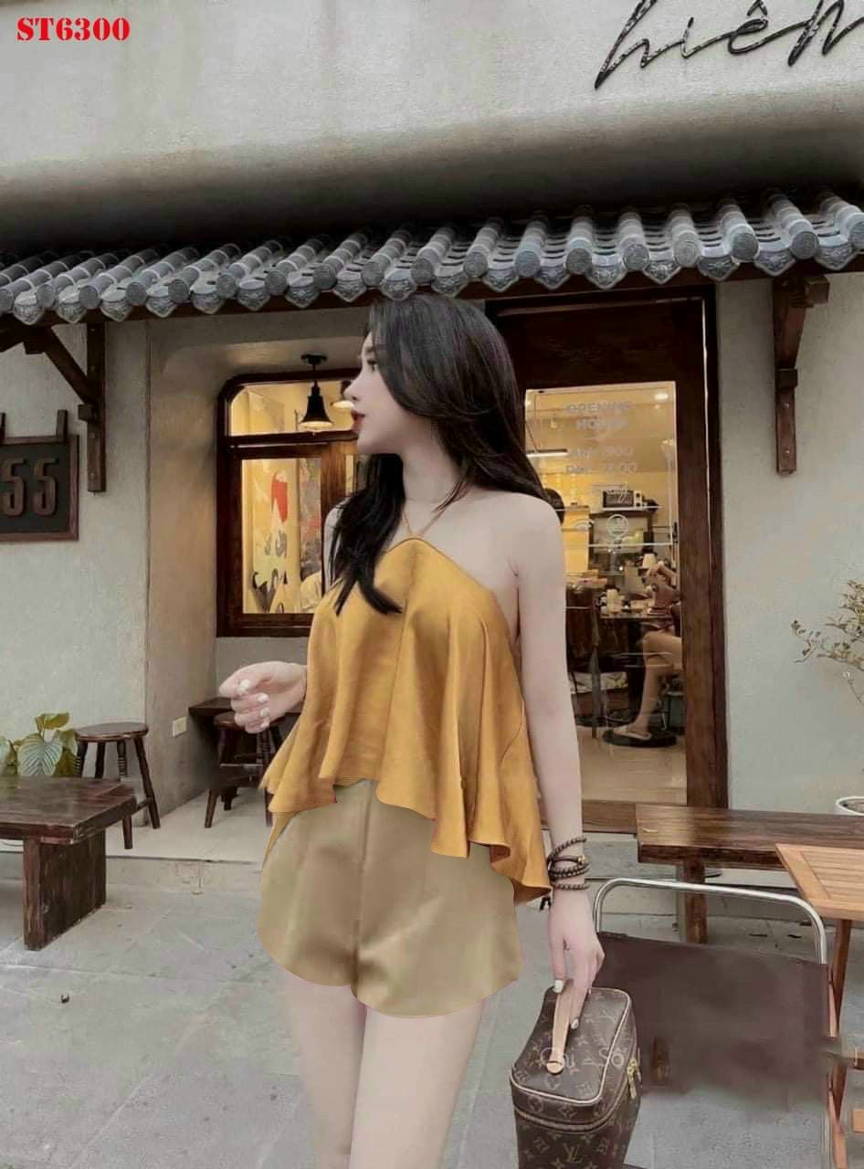 Sét bộ đùi cổ yếm dạo phố xinh xắn-HC