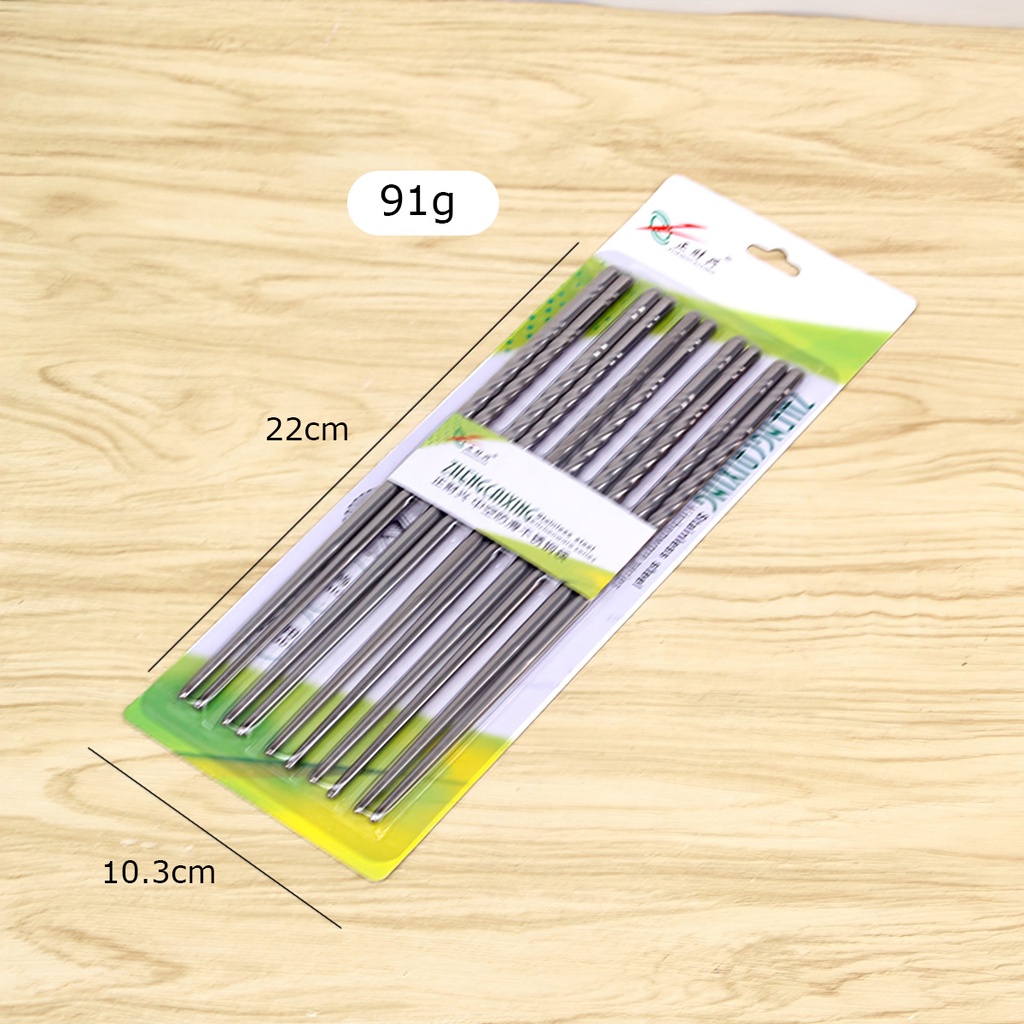 Bộ 5 Đôi Đũa Inox Xoắn Cao Cấp