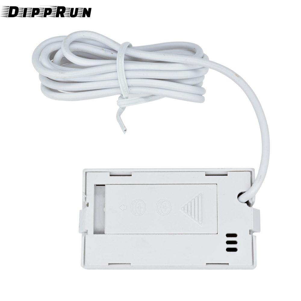 DIPPRUN FY-10 Embedded Digital Display Thermometer with 1M Wire Black Rectangular Thermometer Hygrometer Aquarium Temperature Humidity Meter