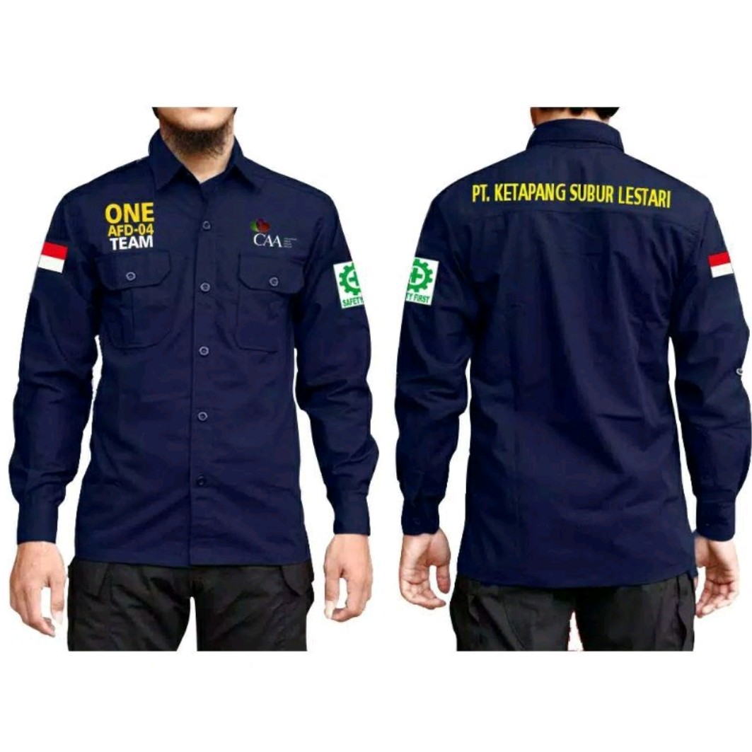 Kemeja PDL PDH Lapangan Lengan Panjang Plus Bordir Posisi