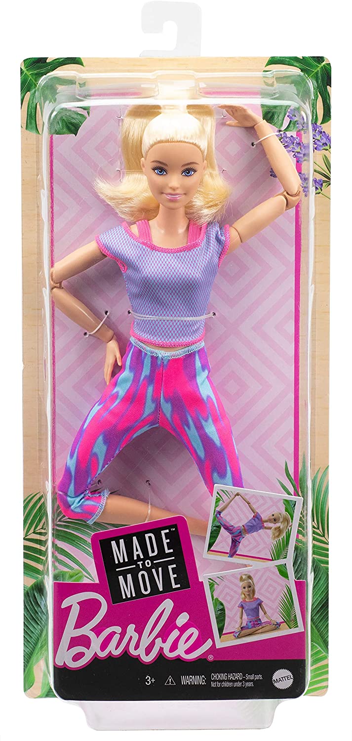 Mattel Barbie Made to Move Doll FTG80 - Brunette, Blond, Blond Strawberry -  yoga poses (Random Doll)