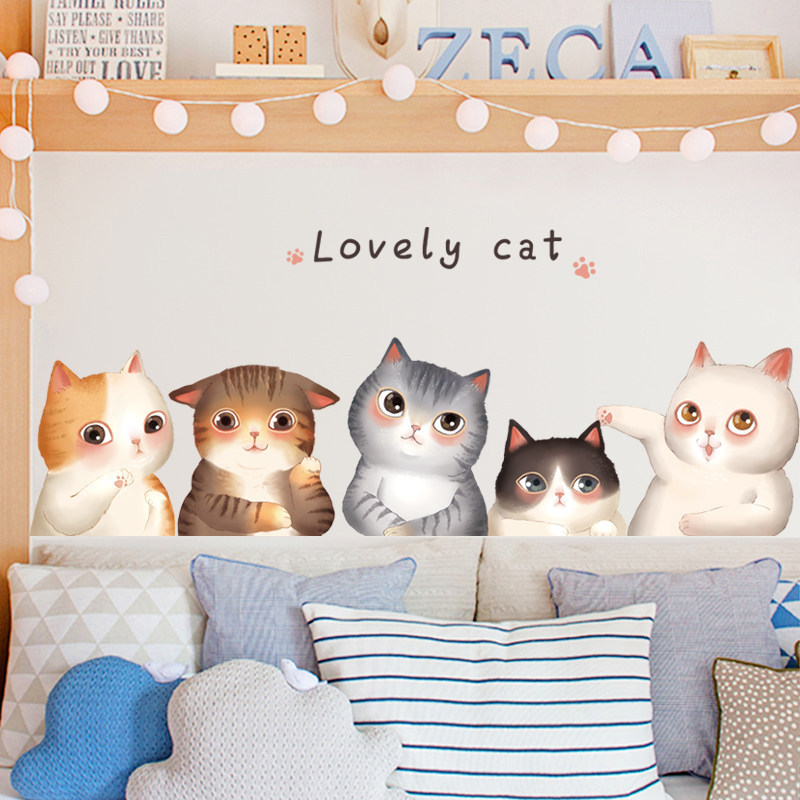 Decal dán tường Mèo con Bắc Âu