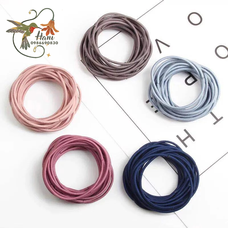 Set 10 dây cột tóc trơn đơn giản không gây rối tóc rụng tóc