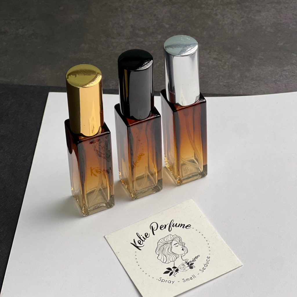 Chai chiết nước hoa 9ml thân vuông lùn ombre nhiều màu, tinh tế, tiện dụng.