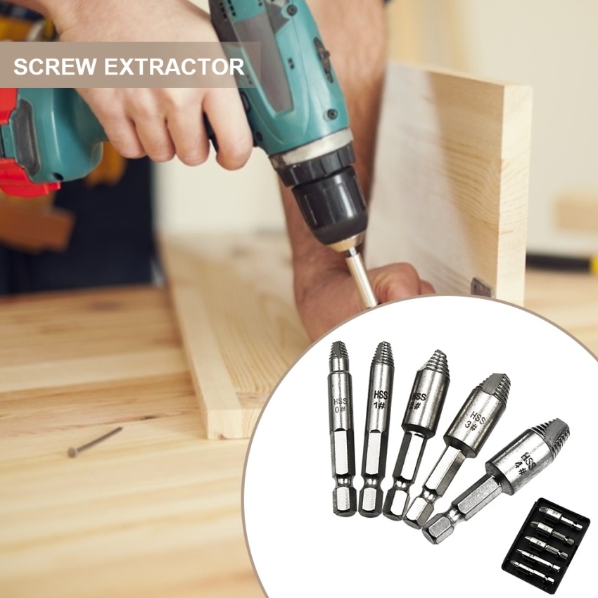 5pcs broken screw extractor broken screw removal tool