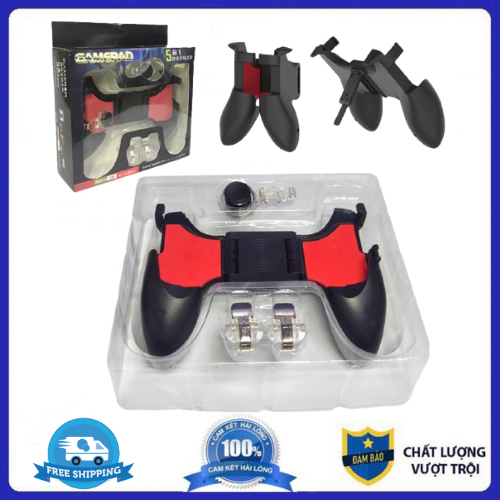 Combo tay cầm 5 trong 1 chơi game mobile Free Fire PUBG ROS làm mát máy Chammart