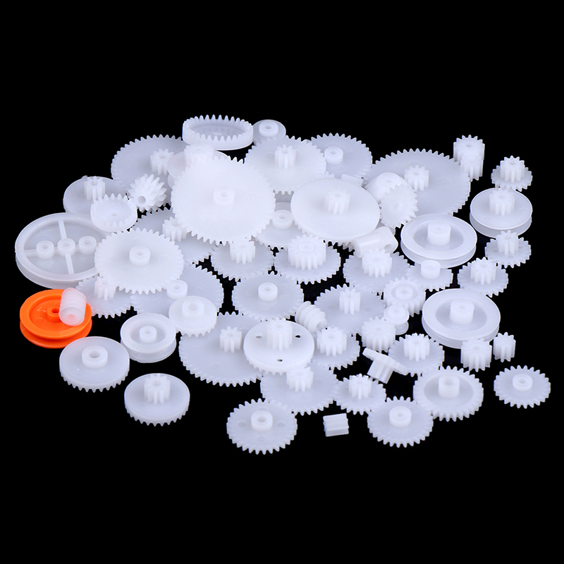 Kit De 64 Engrenages Plastique 0,5m – Double Couche, Couronne, Vis Sans Fin – Pour Robotique Et Modèles