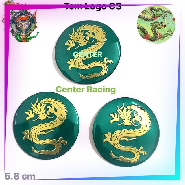 [ Tân Thịnh ] Tem nhôm logo 3D RỒNG XANH C3
