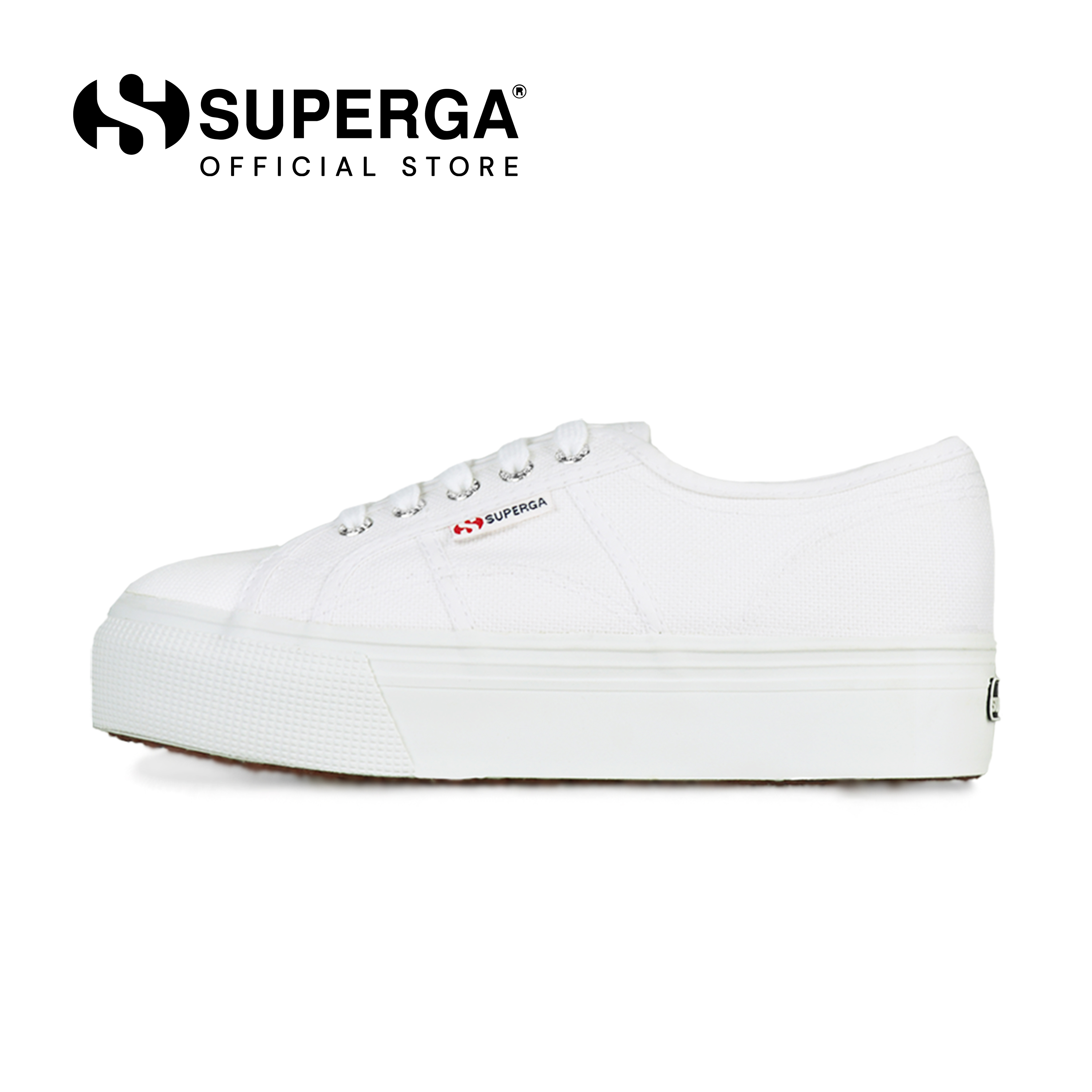 superga flatform white