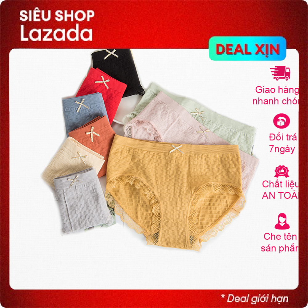 Combo 10 Quần Lót Nữ Cotton Nhăn Kháng Khuẩn