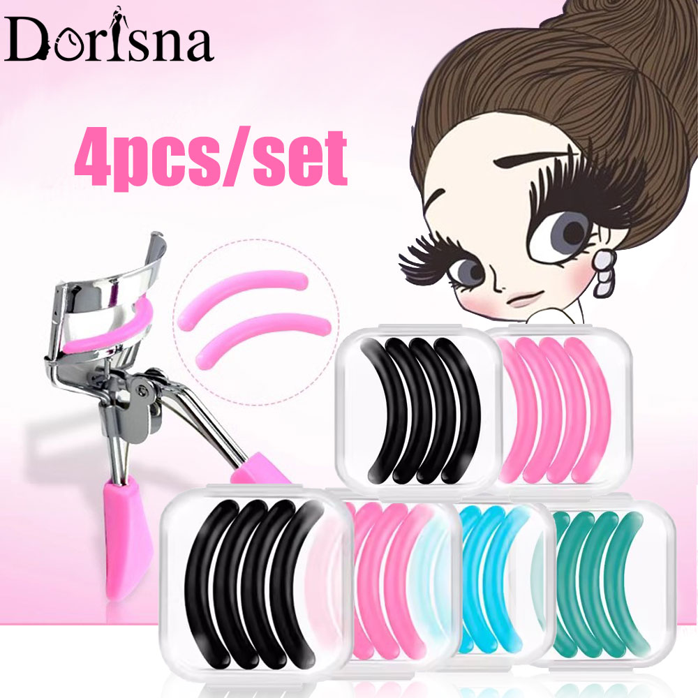 Dorisna 4pcs/box Eyelash Curler Replacement Pads Universal Type Curling High Elastic Rubber Pad Beauty Tool Makeup
