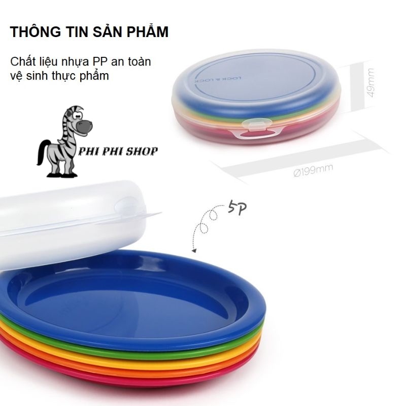 Bộ chén , ly , dĩa nhựa Lock&Lock dành cho bé Rainbow