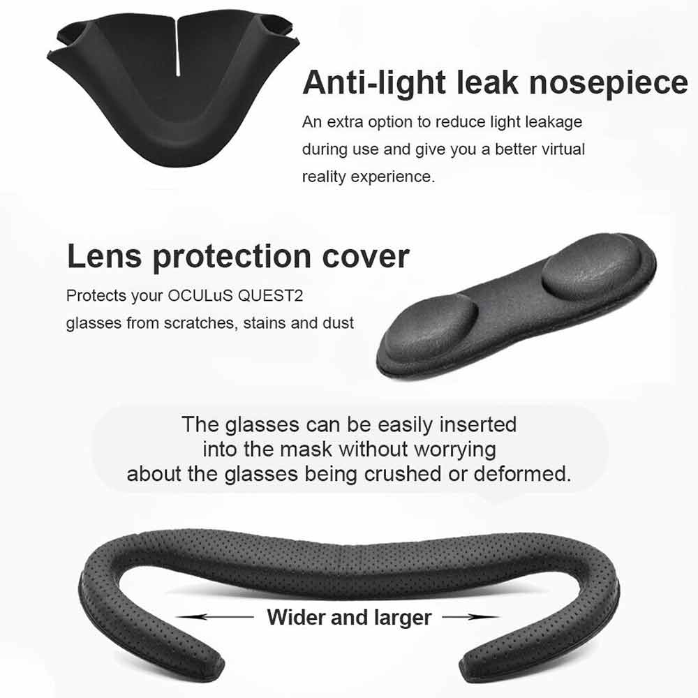 1 Set For Oculus Quest 2 Accessories VR Headset Eye Face Cover Cushion Soft Pads