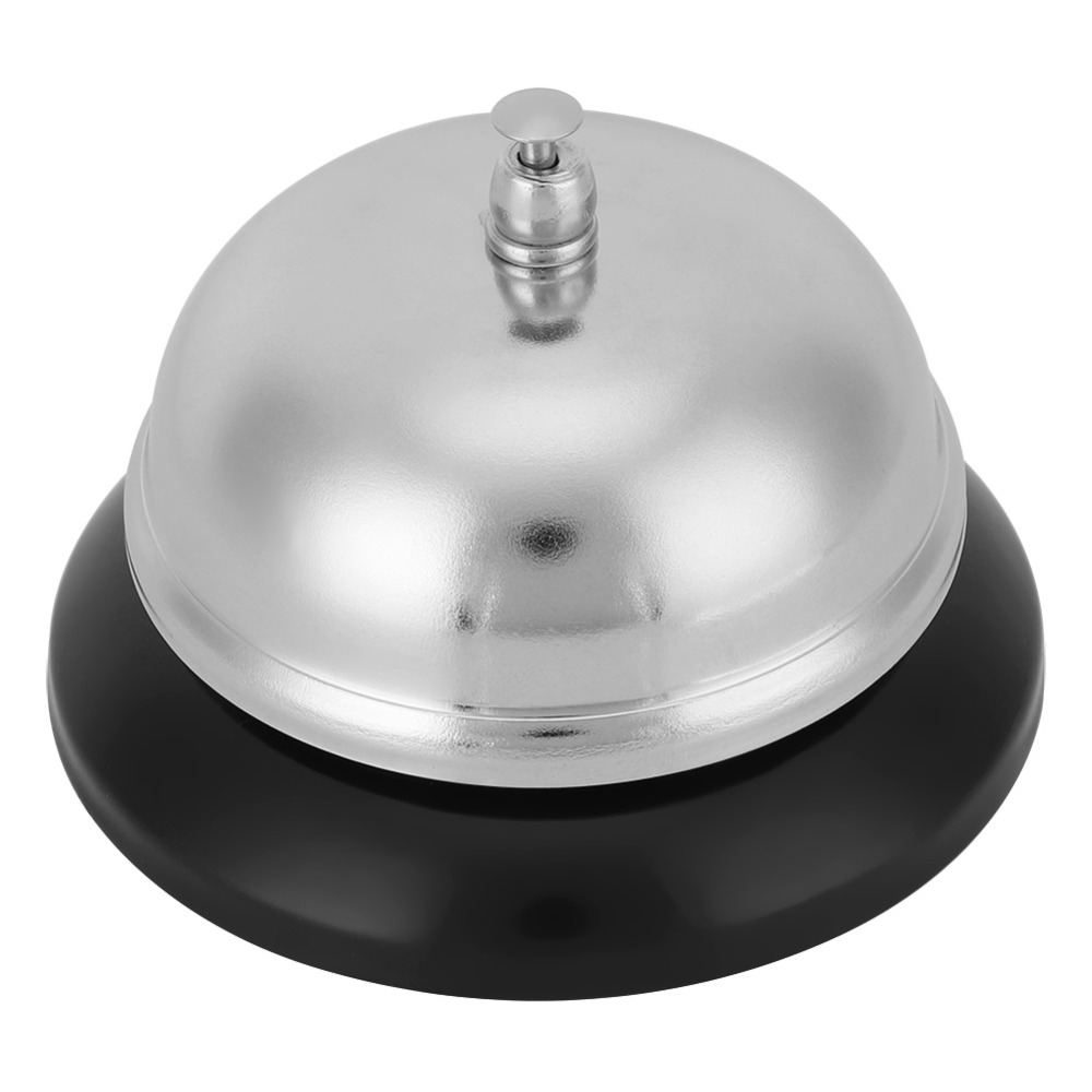 Reception Bell Stainless Steel Dinner Call Bell Silver Big Button Desk ...