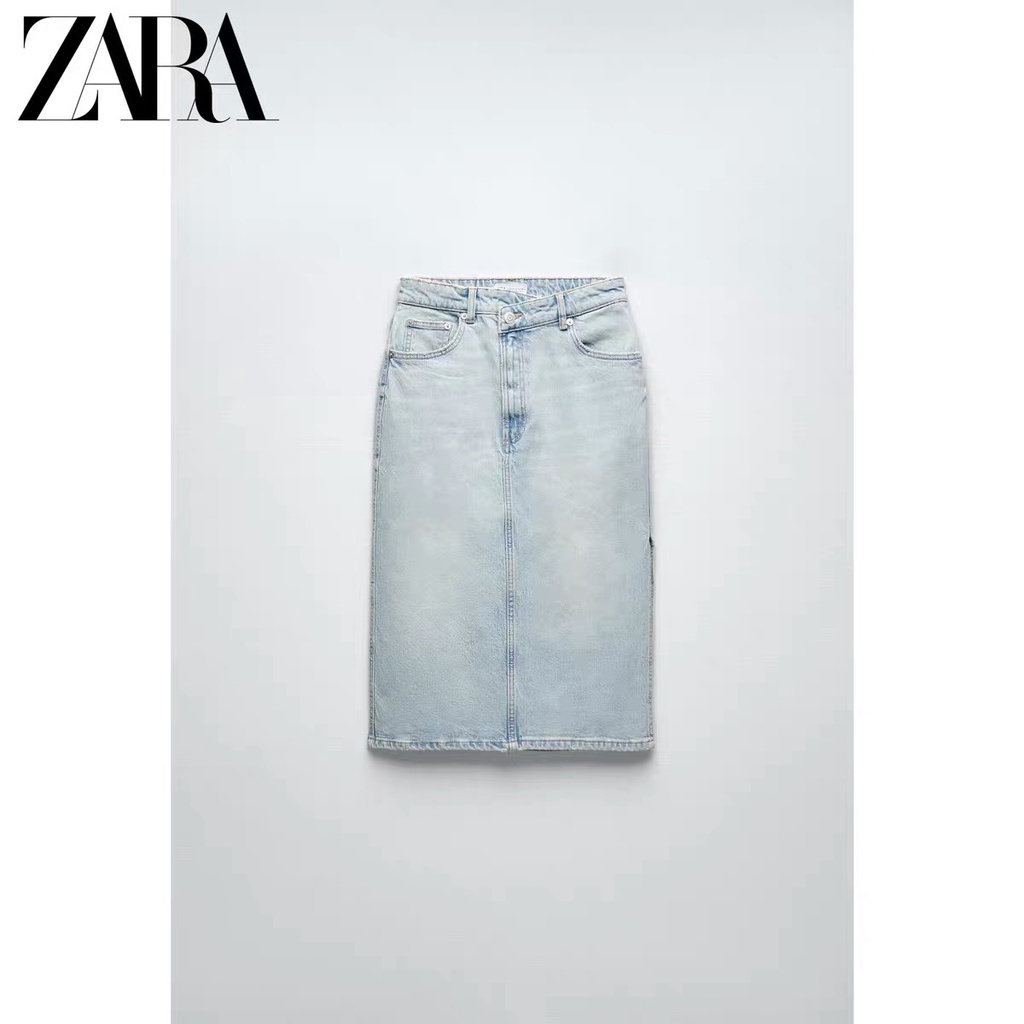 Váy midi denim trf nữ mới mùa hè zara
