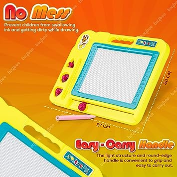 Children Cute Magnetic Magic Slate Toy With Sketching Shapes For Kids. 