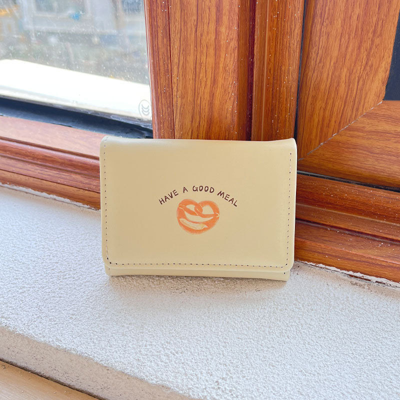 C&K Korean version of the new women's wallet student simple three fold small bag butter toast horn wallet