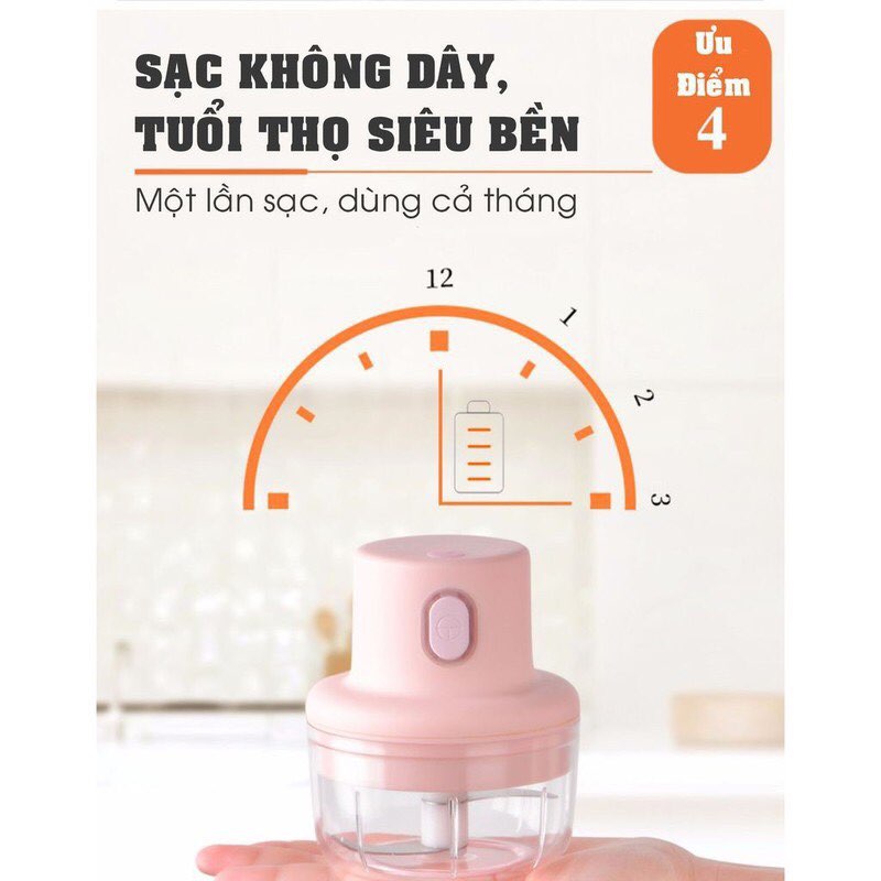 MÁY SAY TỎI ỚT MINI BẰNG ĐIỆN 250ml