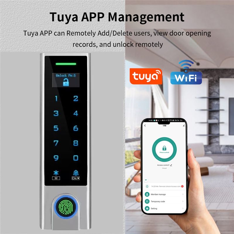 Smart WiFi Door Lock with Fingerprint Access, RFID Card Keypad ...