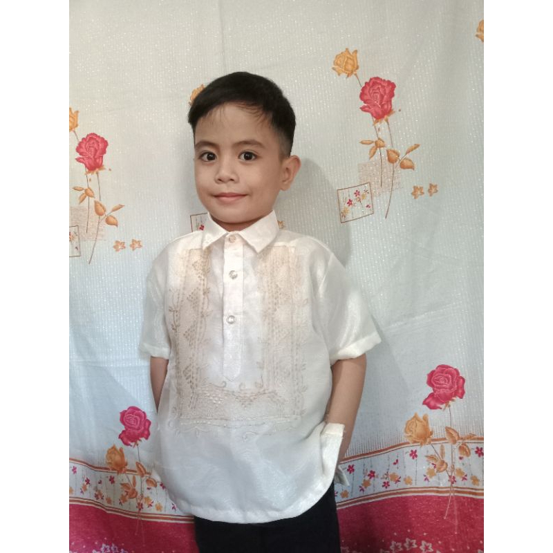 COD Barong Tagalog for kids short sleeve Lazada PH
