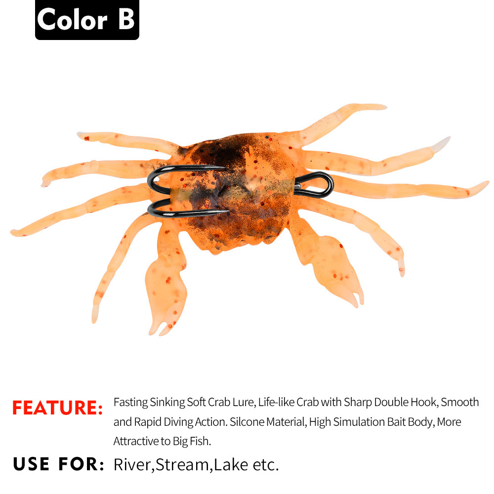 Proberos 1pcs sinking soft crab lures baits for octopus 13cm 32.5g soft plastic fishing lure long casting bionic vivid fake bait with hook saltwater winter fishing tackle dw6084