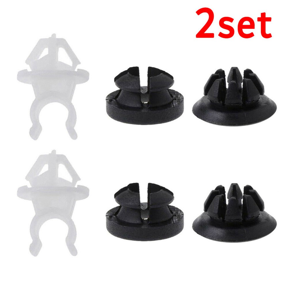 Practical Quality Durable Clip 6 Pcs Accessories Black+White Hood Plastic