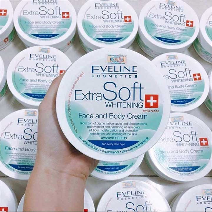 KEM DƯỠNG TRẮNG DA EVELINE EXTRA SOFT, Dùng cho mặt lẫn body