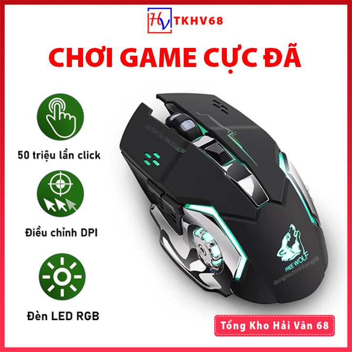 Chuột Gaming Không Dây T28, Chuột Máy Tính Dành Cho Game Thủ, Chuột Chơi Game Chống Ồn Có Đèn LED, Chơi Game Cực Đã Bảo Hành 12 Tháng