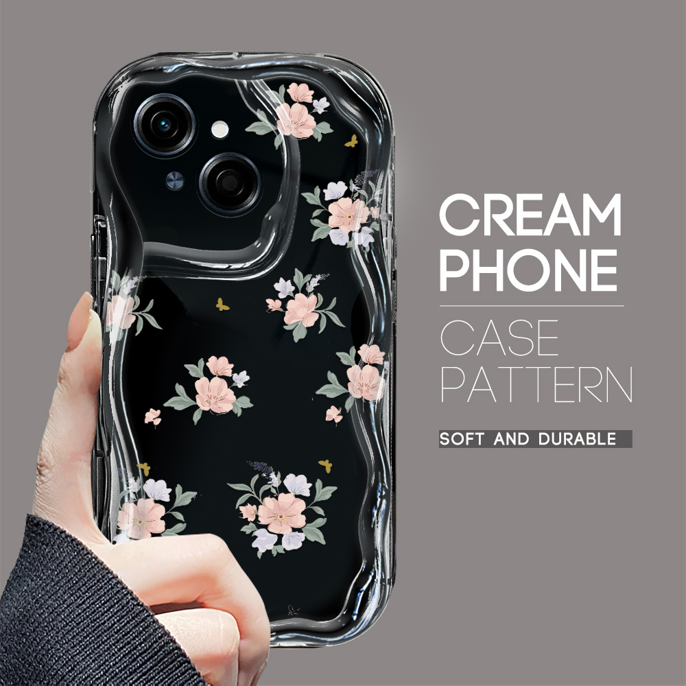 YYDS%20for%20Tecno%20Spark%20Go%201%20Tecno%20Pop%209%204G%20Tecno%20Spark%20Go%202025%20Back%20Cover%20Pink%20Flowers%20Case%20Texture%20Wavy%20Edge%20Soft%20Silicone%20Mobile%20Cover%20-%20Image%202