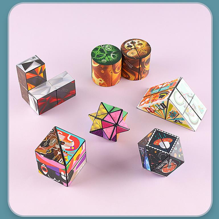 Đồ Chơi Khối Rubik 3D, Rubik Magic Thay Đổi Hình Dạng Độc Đáo Cho Trẻ Em phát triển trí sáng tạo Không Gian Ba Chiều