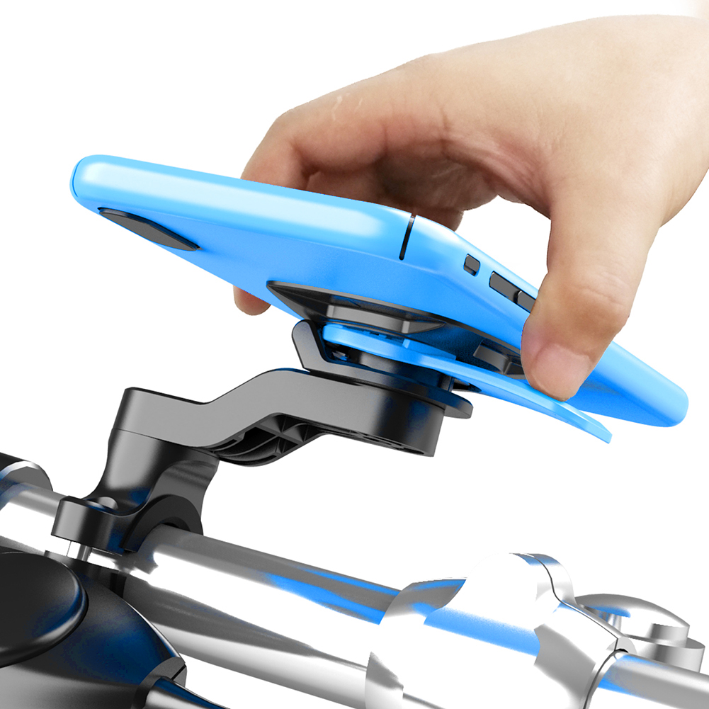 【Innovative】 Motorcycle Bike Phone Holder Shock Absorber Quad Lock MTB Handlebar Phone Stand ° Rotatable Navigation Support Bracket.