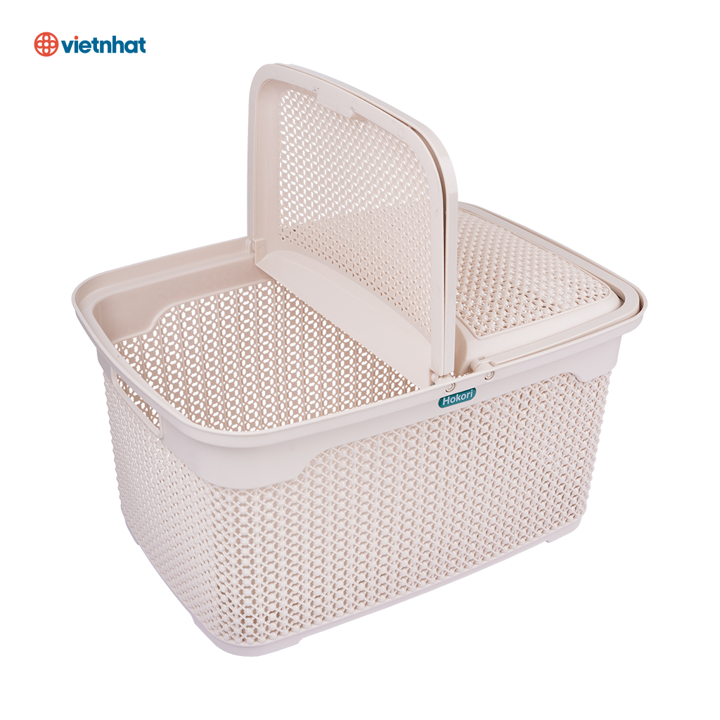 Hokori 2609 Japanese Vietnamese plastic mall newborn clothes basket with plastic lid-authentic