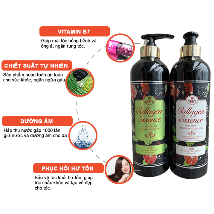 [CHÍNH HÃNG] Dầu Gội xả cặp Yody Essence Colagen