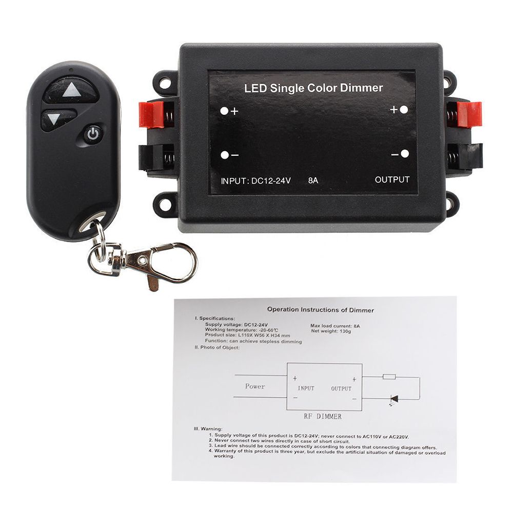 NEMOPH Control DC 8A Switch 12V~24V LED Wireless RF remote control Dimmer Controller