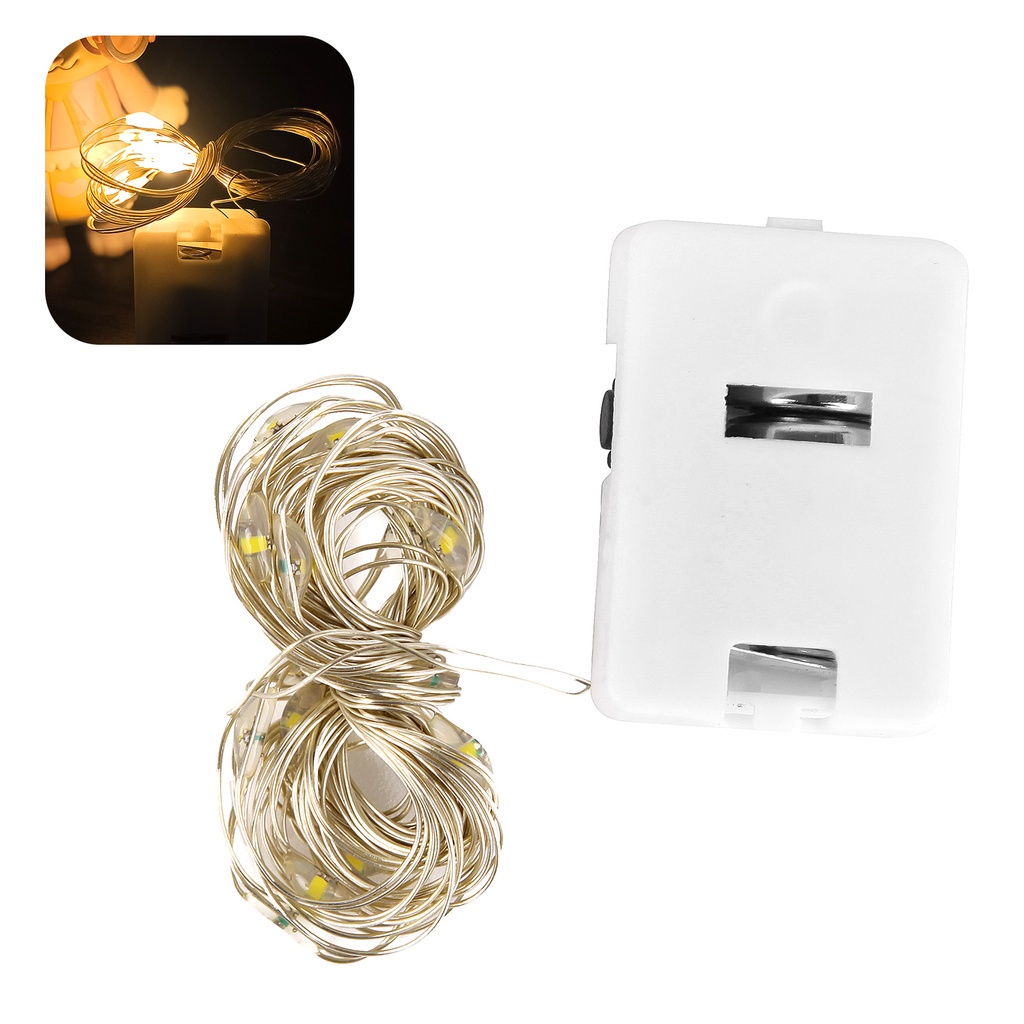 Dây đèn led trang trí fairylight đom đóm có sẵn pin dài 1m-2m