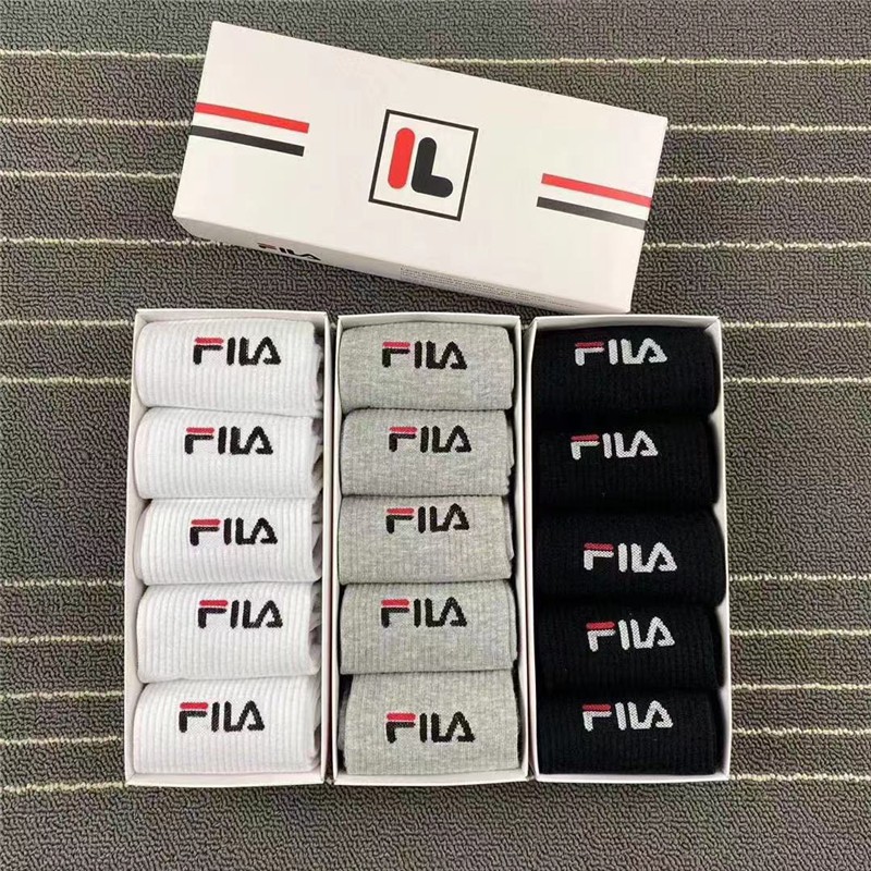 FILA Set 5 Đôi Vớ Cotton 100% Dành Cho Cả Nam Và Nữ s