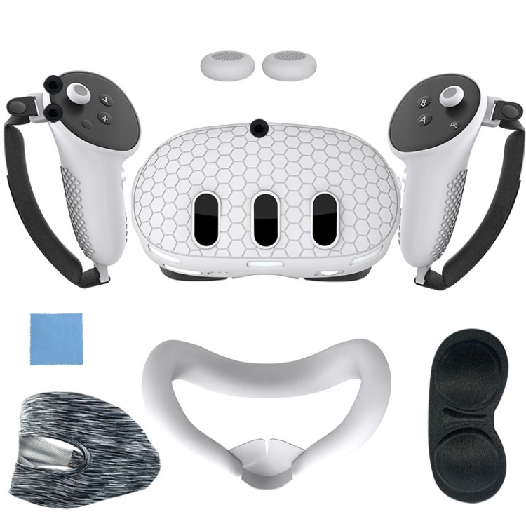 【 Mobilihouse 】 For Meta Quest 3 7-In-1 Silicone Protective Case Dust-Proof And Drop-Proof VR Accessories
