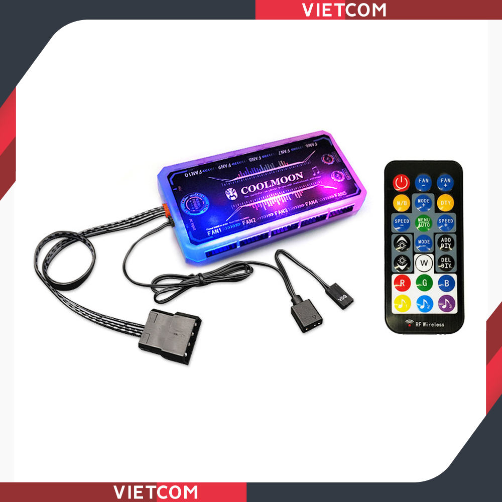 Bộ Hub + Remote Coolmoon - Phiên bản mới - Hỗ Trợ ARGB Sync & Music Sync