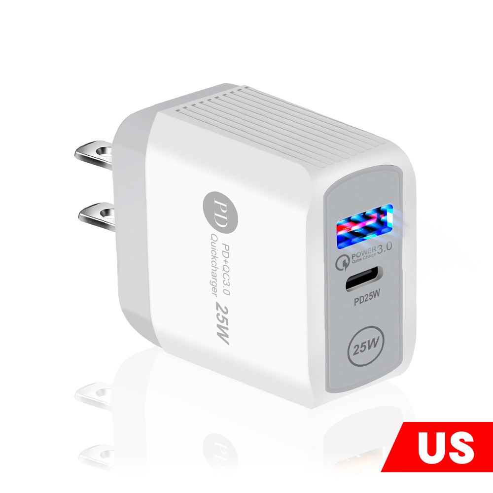 Pd 25w usb c charger phone charger fast charging type c charger quick charge 3.0 adapter for iphone