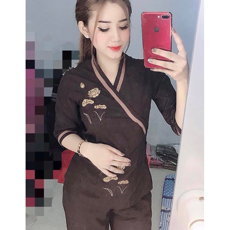 Đồ Lam Đi Chùa# Tim Viền